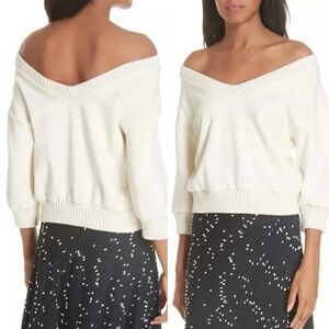 NEW 3.1 Phillip Lim Terry Crop Sweater sweatshirt knit Ivory luxury S